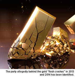 The Partyallegedly behind the gold "flash crashes" in 2013 and 2014 has been identified.