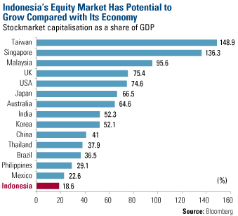 Indonesia's Equity Market Has Potential to Grow Compared with its Economy