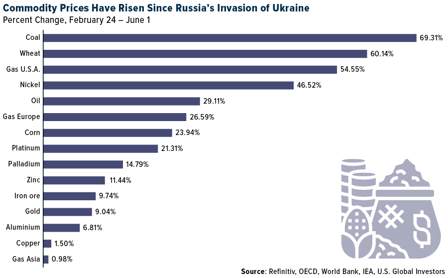 Commodity Prices Have Risen Since Russia's Invasion of Ukraine